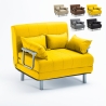 Sillón Sofá Cama Plegable Reposabrazos de tela Deborah Twin Dos Plazas 