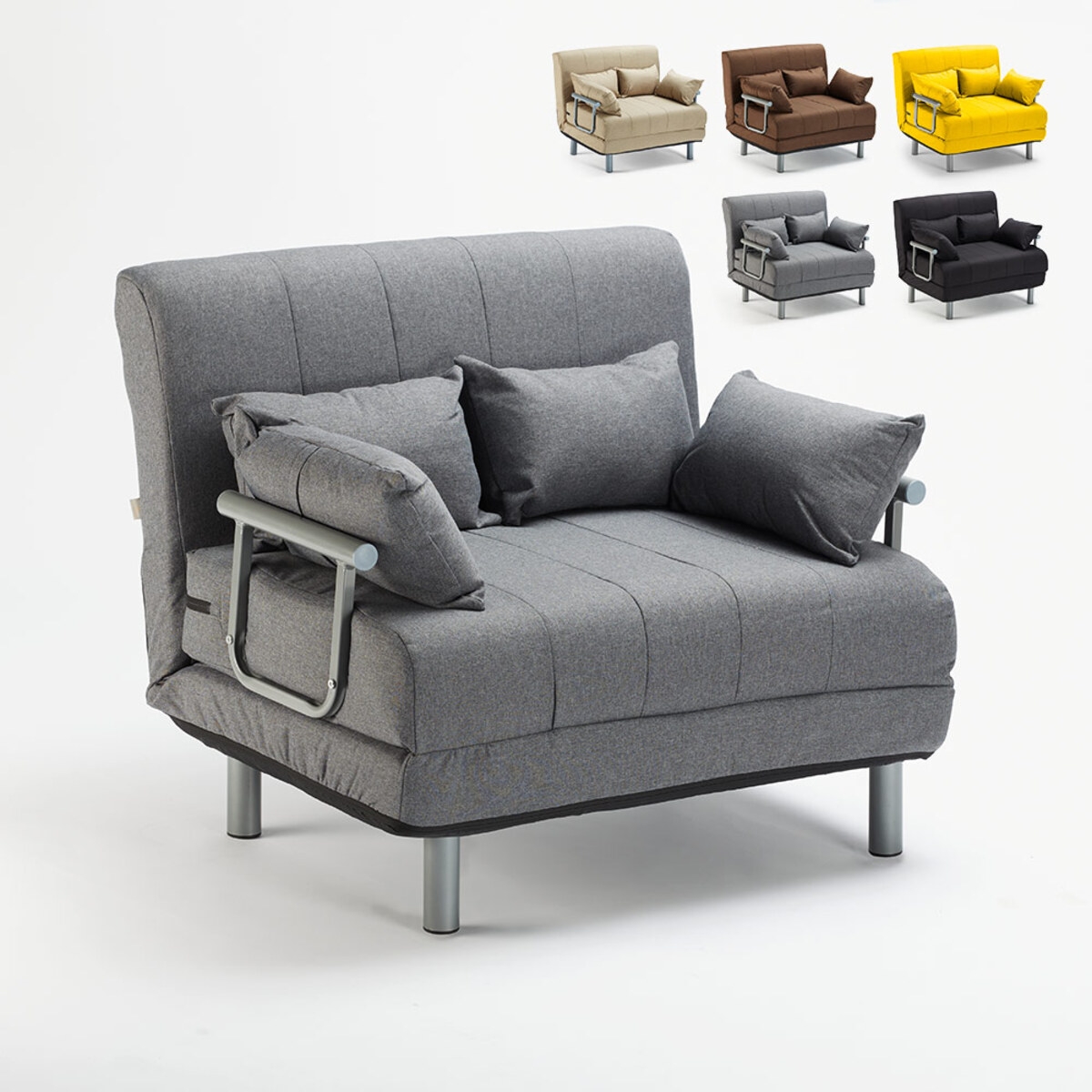 Sillón Sofá Cama Plegable Reposabrazos de tela Deborah Twin Dos Plazas Características