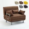 Sillón Sofá Cama Plegable Reposabrazos de tela Deborah Twin Dos Plazas Promoción