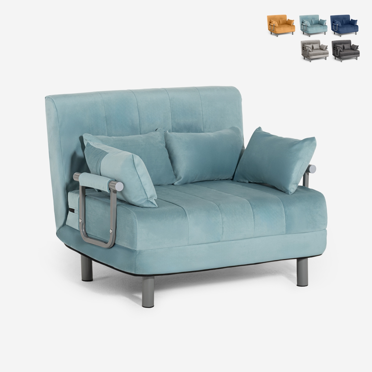 Sillón cama plegable compacto de terciopelo Deborah Twin Lux Oferta Sillón cama plegable compacto de terciopelo Deborah Twin Lux Oferta
