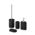 Juego de baño 4 piezas de resina negro Zima Promoción