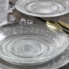 Juego de platos 18 piezas de vidrio transparente con decoración para 6 personas Imperial Rebajas