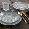 Juego de platos 18 piezas de vidrio transparente con decoración para 6 personas Imperial Venta