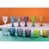 Set de 6 copas de vidrio coloreado 210ml con superficie trabajada New Mexico Oferta