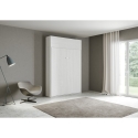 Cama matrimonial abatible con armario alto blanco Kentaro Oferta
