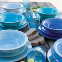 Juego de vajilla 18 piezas en gres pintado a mano para 6 personas Baita Acqua Ocean Venta