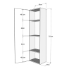 Cama abatible francesa con columna 140x190 Kentaro Descueto