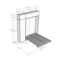 Cama abatible francesa con columna y estantes blancos Kentaro Rebajas
