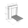 Cama abatible francesa con columna y estantes blancos Kentaro Rebajas