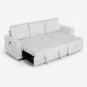 Sofá cama 3 plazas con chaise longue USB-C librería Civis 