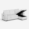 Sofá cama 3 plazas con chaise longue USB-C librería Civis 