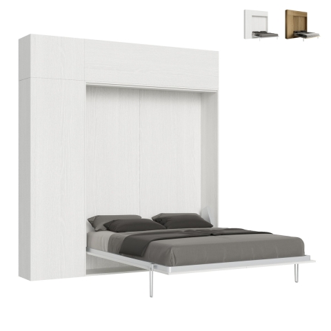 Cama abatible doble 160x190cm con columna y armarios Kentaro Promoción