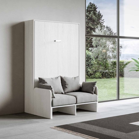 Cama abatible francesa 140x190cm con sofá acolchado Sofà Kentaro Promoción