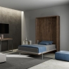 Cama abatible de plaza y media 120x190cm madera de nogal Kentaro Venta