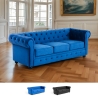 Sofá Chesterfield de terciopelo de 3 plazas estilo clásico vintage Norwich Promoción
