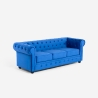 Sofá Chesterfield de terciopelo de 3 plazas estilo clásico vintage Norwich Oferta