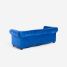 Sofá Chesterfield de terciopelo de 3 plazas estilo clásico vintage Norwich Rebajas
