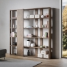 Librería de oficina y salón de diseño doble cara con 6 estantes 78x36x204 Kato D Stock