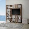Estantería moderna con soporte para TV, 6 estantes, diseño contemporáneo, 178x36x204, Kato L Stock