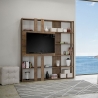 Estantería moderna con soporte para TV, 6 estantes, diseño contemporáneo, 178x36x204, Kato L Venta