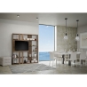 Estantería moderna con soporte para TV, 6 estantes, diseño contemporáneo, 178x36x204, Kato L Modelo