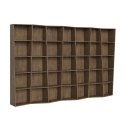 Estantería de pared para sala de estar diseño moderno con compartimentos en madera de nogal Trek 7 Promoción