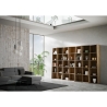 Estantería de pared para sala de estar diseño moderno con compartimentos en madera de nogal Trek 7 Oferta