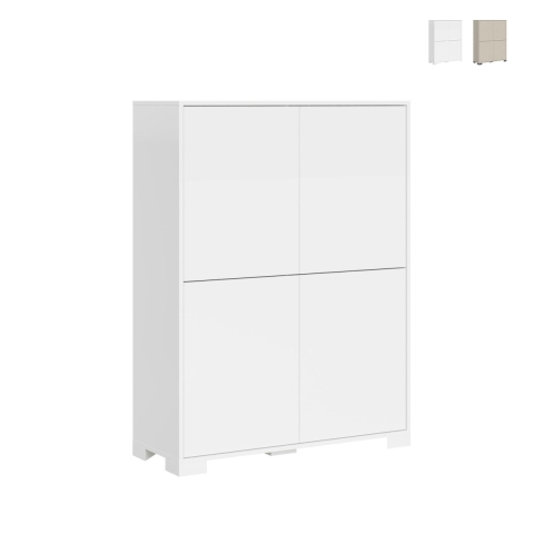 Aparador alto 4 puertas para sala cocina ahorrador de espacio 90x35x120 Lumina Promoción