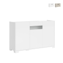 Aparador de 3 puertas diseño moderno con vidrio ahumado 130x40x81 Riflesso Promoción