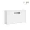 Aparador de 3 puertas diseño moderno con vidrio ahumado 130x40x81 Riflesso Promoción