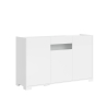 Aparador de 3 puertas diseño moderno con vidrio ahumado 130x40x81 Riflesso Descueto
