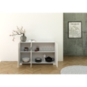 Aparador de 3 puertas diseño moderno con vidrio ahumado 130x40x81 Riflesso Stock