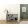 Aparador de 3 puertas diseño moderno con vidrio ahumado 130x40x81 Riflesso Stock