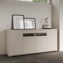 Aparador moderno de 4 puertas con vidrio ahumado 172x40x81 Riflesso Venta