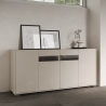 Aparador moderno de 4 puertas con vidrio ahumado 172x40x81 Riflesso Venta