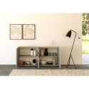 Aparador moderno de 4 puertas con vidrio ahumado 172x40x81 Riflesso Stock