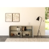 Aparador moderno de 4 puertas con vidrio ahumado 172x40x81 Riflesso Stock