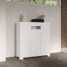 Aparador alto 3 puertas ahorraespacio 103x35x110 vidrio ahumado moderno Riflesso Venta