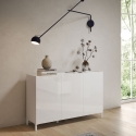 Aparador minimalista de 3 puertas para salón, comedor o recibidor 130x40x84 Solaria Venta