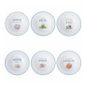 Set de 6 platos hondos de porcelana con diseño y decoración variada Le Travisate Promoción
