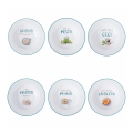Set de 6 platos hondos de porcelana con diseño y decoración variada Le Travisate Promoción