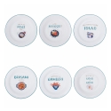 Set de 6 platos llanos de cerámica con decoración variada Le Travisate Promoción