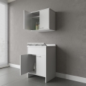 Conjunto de lavandería con mueble y armario aéreo de 2 puertas COMP 2 Negrari Promoción