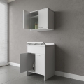 Conjunto de lavandería con mueble y armario aéreo de 2 puertas COMP 2 Negrari Promoción