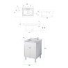 Conjunto de lavabo móvil con espejo brillo fino 60x45cm Negrari COMP 4 Rebajas