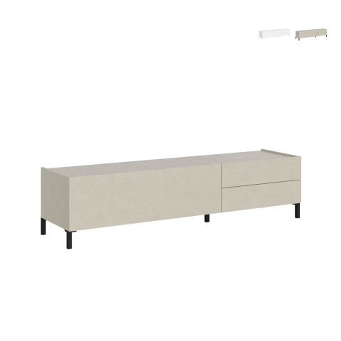 Mueble para TV minimalista 1 espacio y 2 cajones salón living 160x42x40 Solaria Promoción
