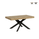 Mesa extensible patas cruzadas diseño contemporáneo 90×160-264 Volantis Oferta