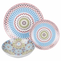 Juego de 18 piezas de vajilla de porcelana platos decorados estilo exótico Casablanca Rebajas