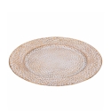 Juego de 6 platos de mesa 33 cm con elegante decoración en oro y blanco Drop Promoción