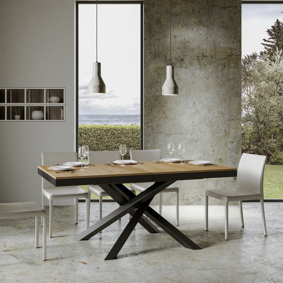 Mesa extensible diseño moderno industrial 90×160-420 Volantis Evolution Promoción Mesa extensible diseño moderno industrial 90×160-420 Volantis Evolution Promoción